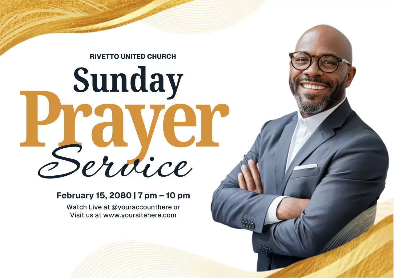 Gold Modern Prayer Announcement Poster