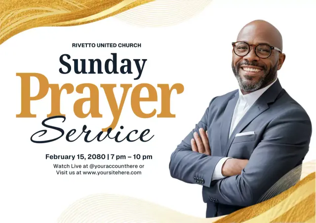 Gold Modern Prayer Announcement Poster