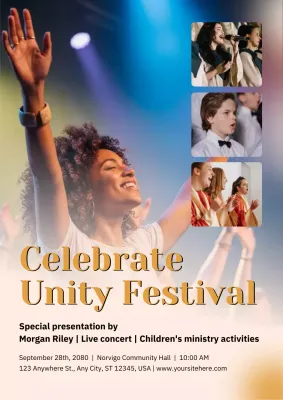 Colourful Modern Festival Announcement Poster