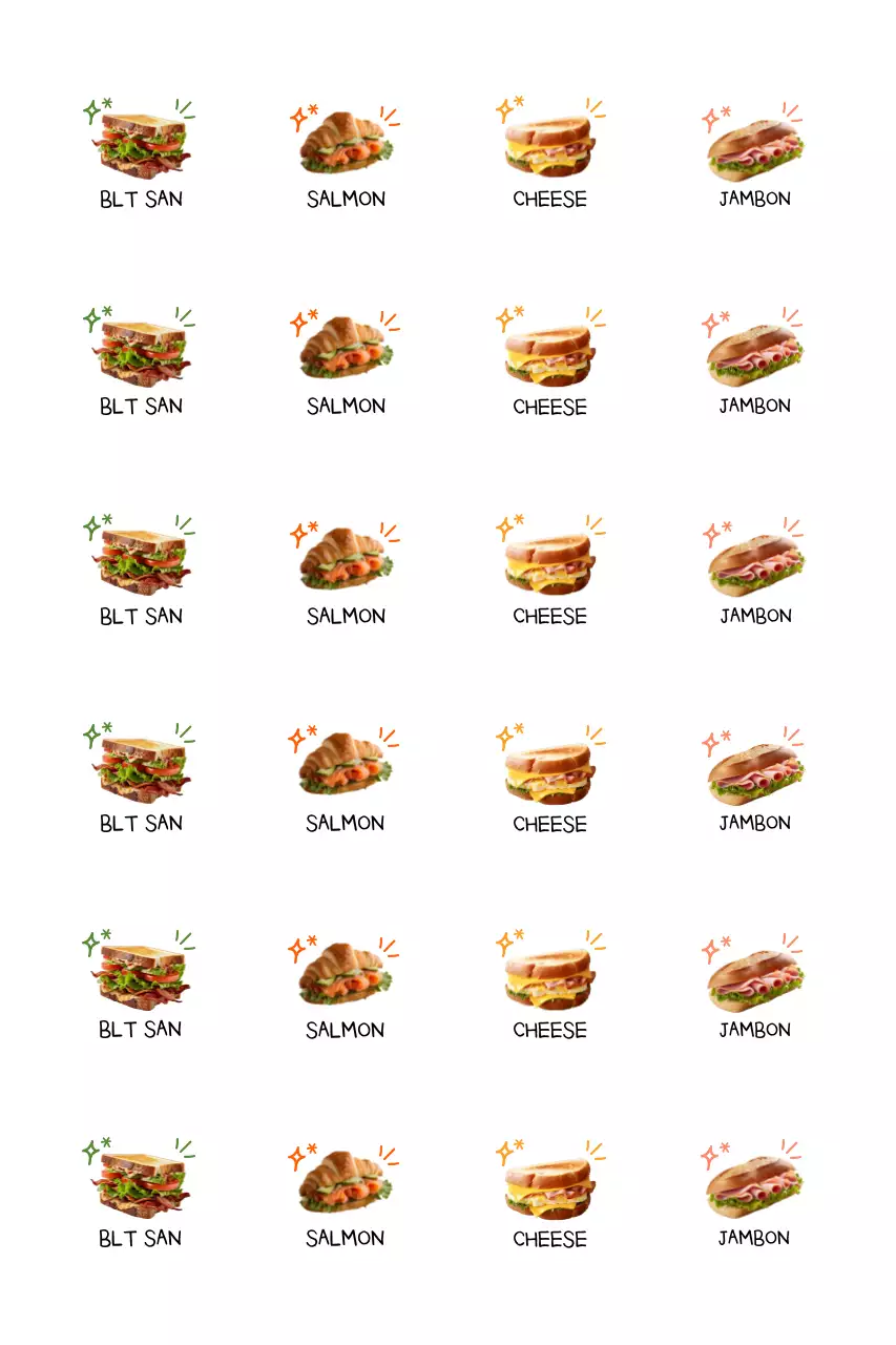 아이보리 심플 샌드위치 메뉴판