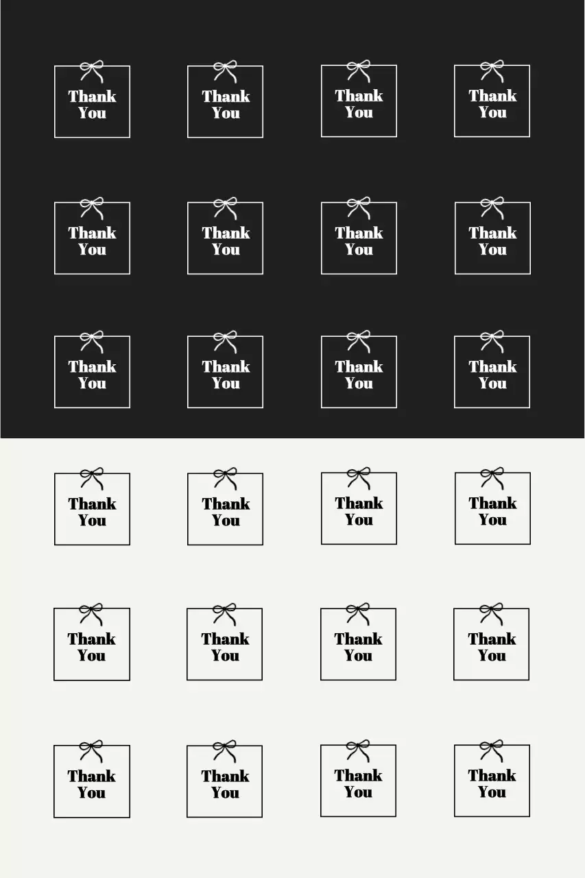 흑백 심플 감사 메모지