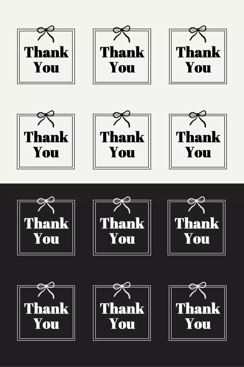 흑백 심플 감사 카드