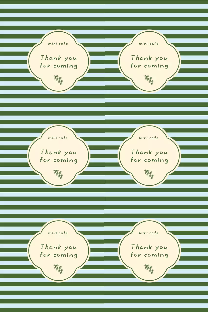 카키 심플 감사 스티커