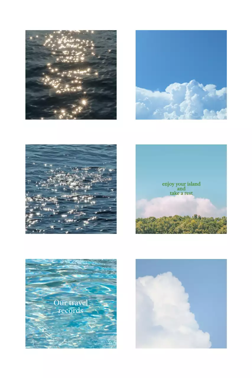 하늘색 심플 여행 포토프레임