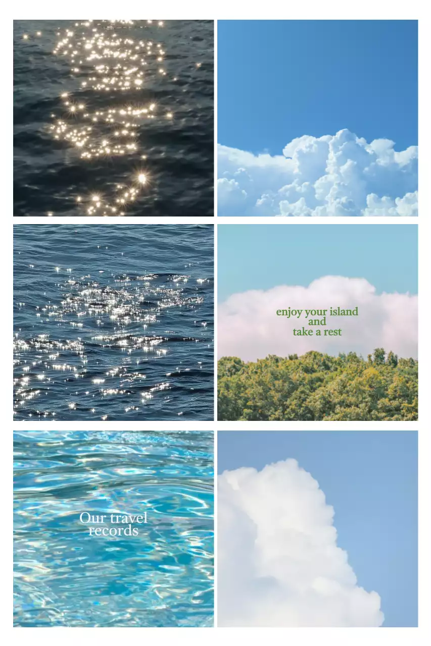 하늘색 심플 여행 포토프레임