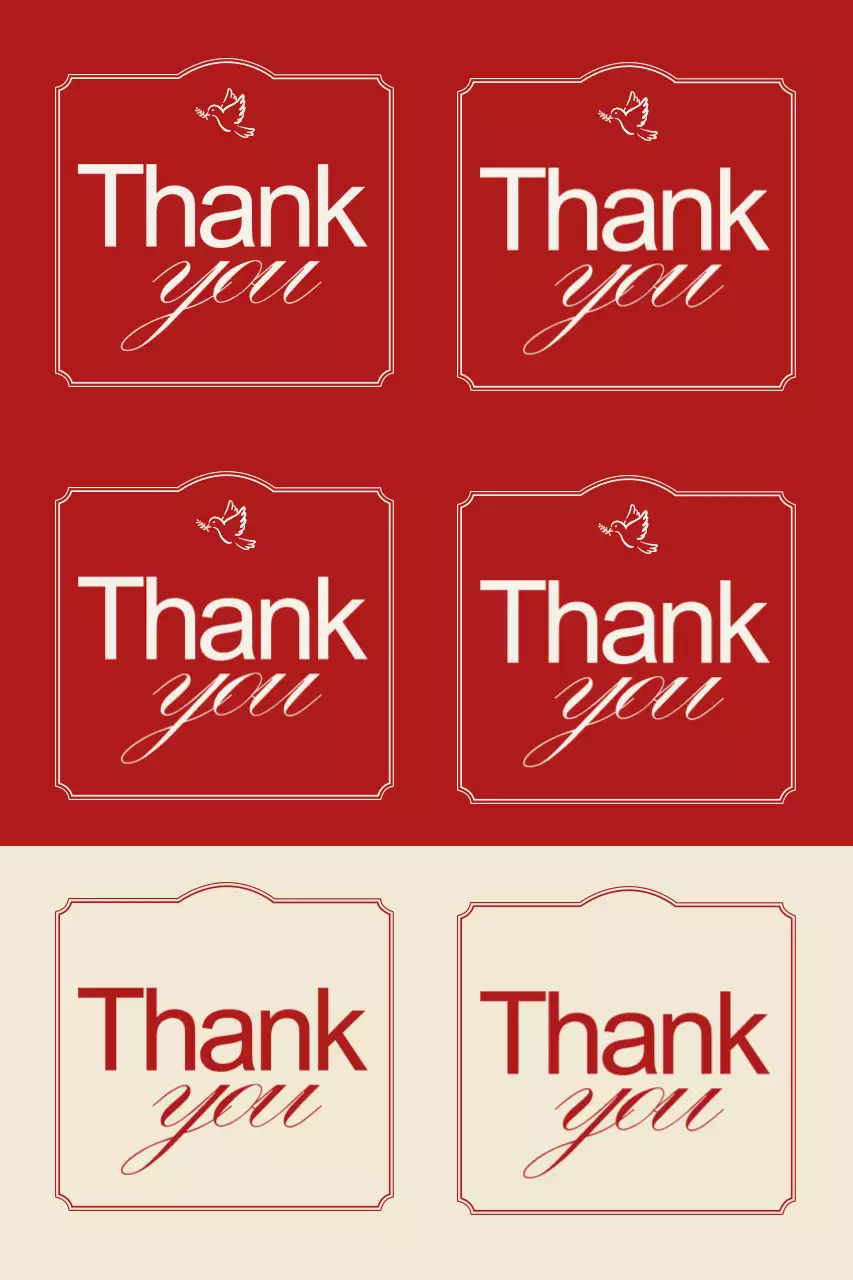 빨강 심플 감사 카드