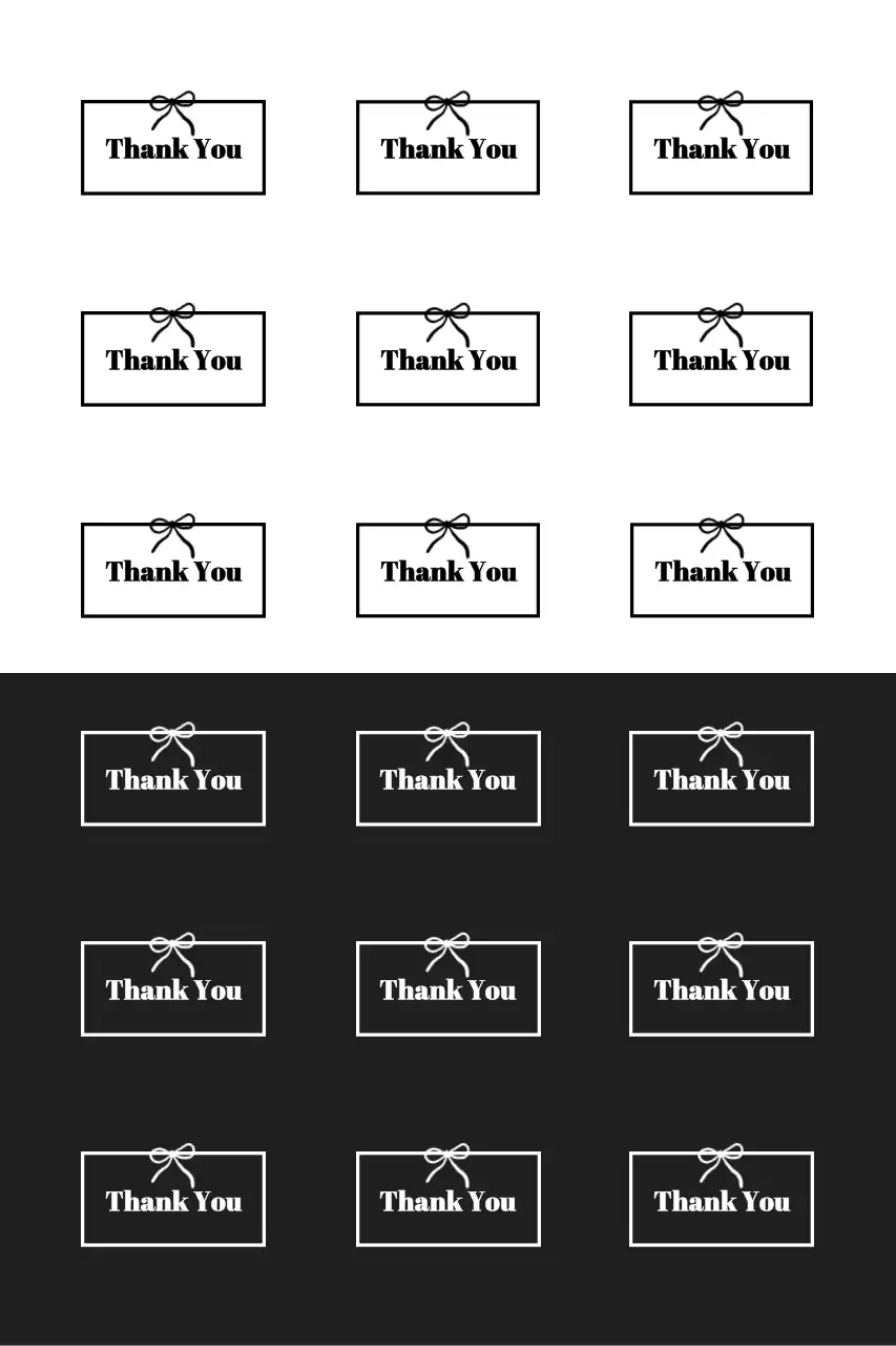 검정 심플 감사 엽서