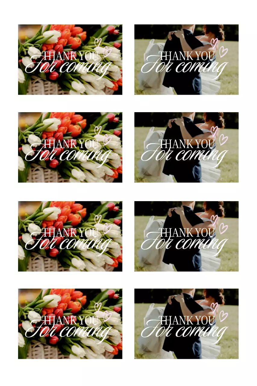 흰색 우아한 결혼 감사 카드