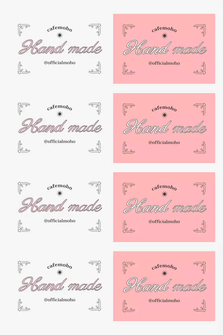 핑크 빈티지 수공예 엽서