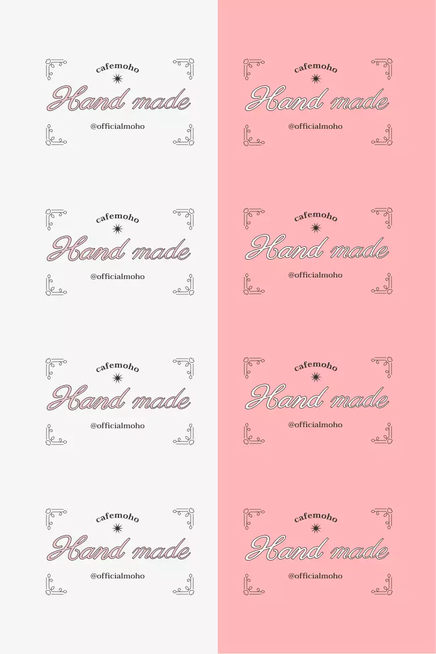 핑크 빈티지 수공예 라벨