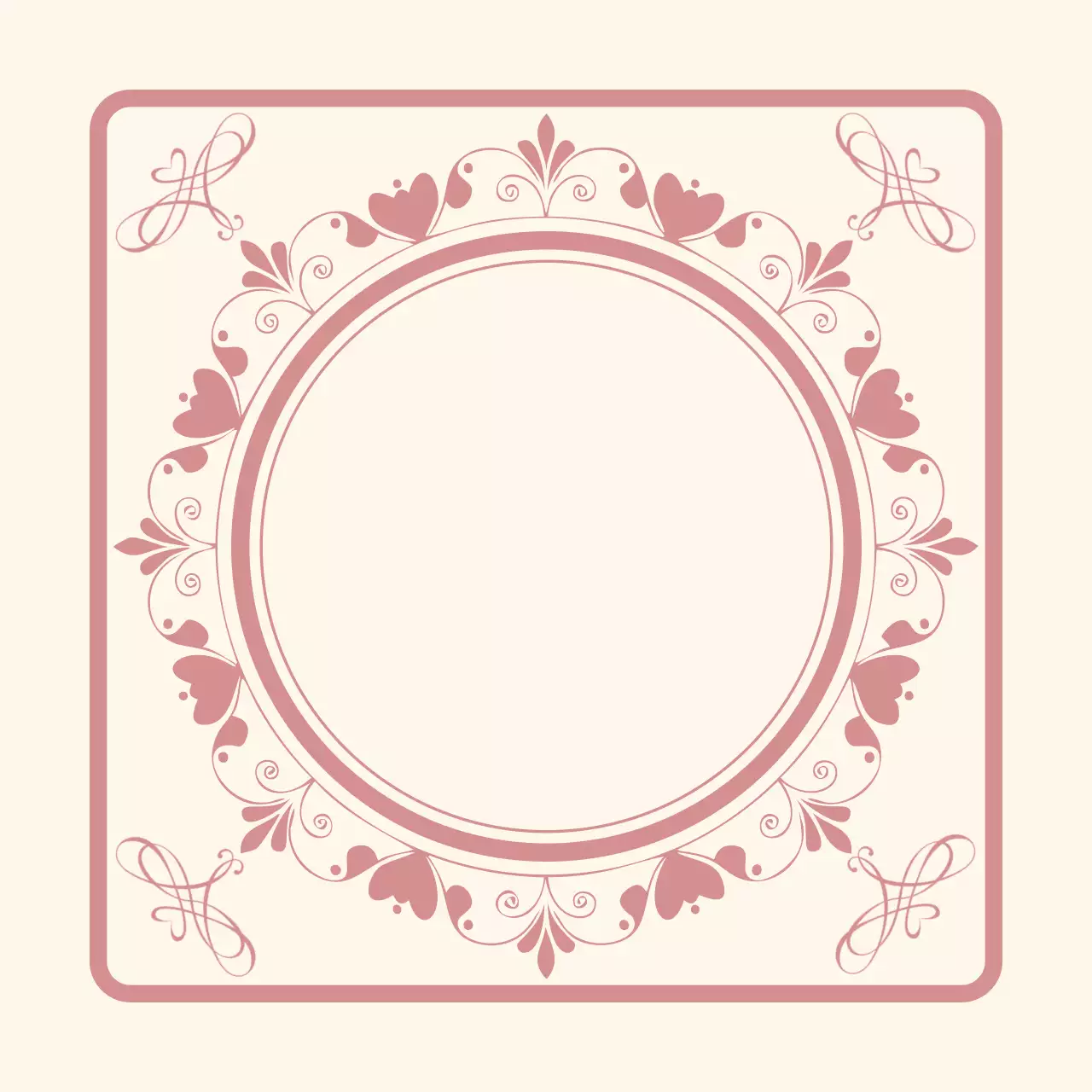 ピンク クラシック フレーム シール フレーム