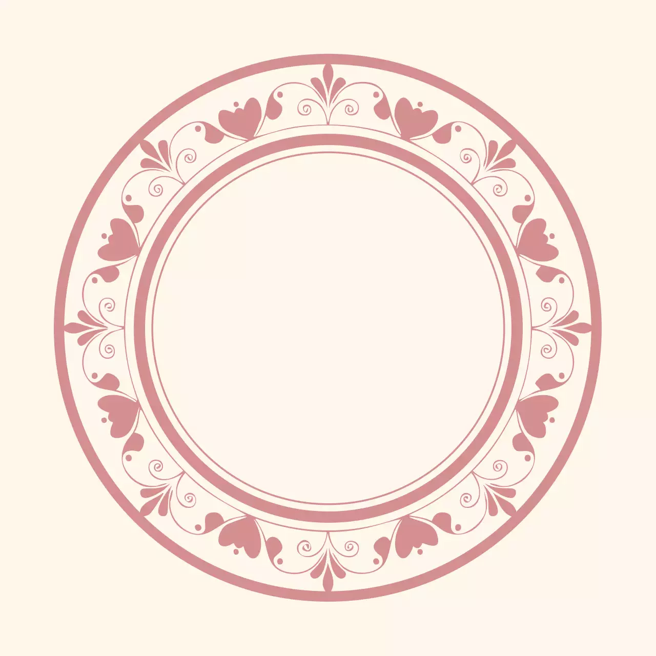 ピンク クラシック フレーム シール フレーム