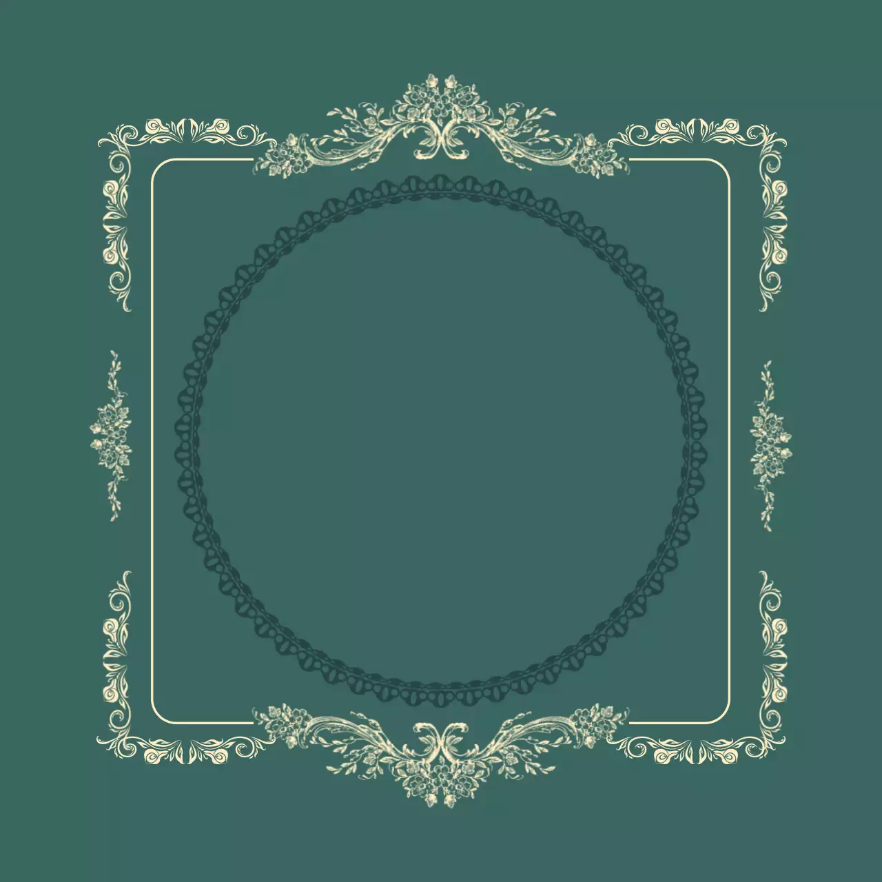 グリーン アンティーク 装飾 ポスター フレーム