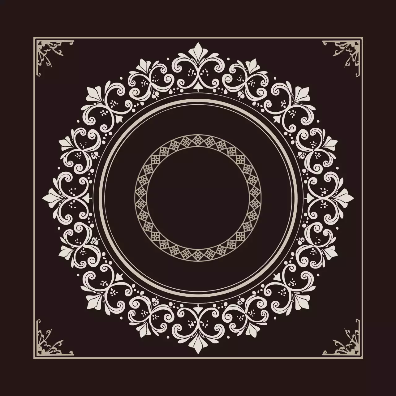 褐色 アンティーク フレーム