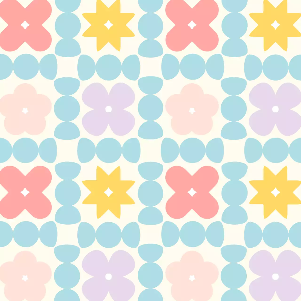 カラフル ポップ 花 パターン 反復パターン