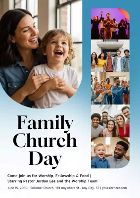 Blue Modern Family Event Poster