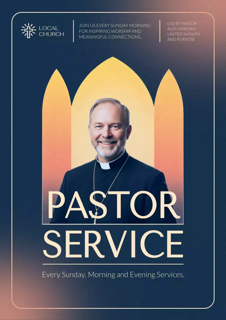 Navy Classic Church Poster