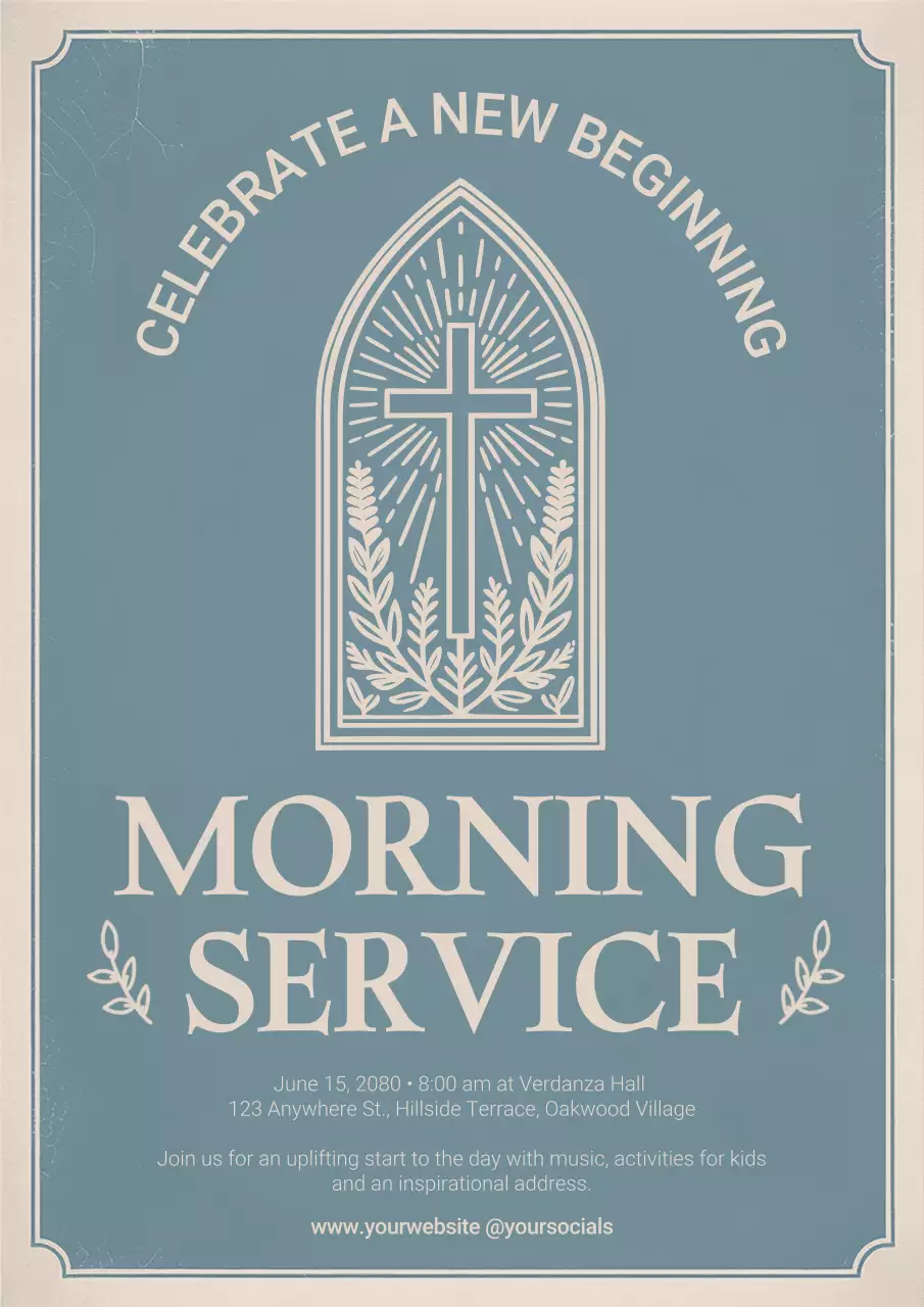 Blue Traditional Event Announcement Poster