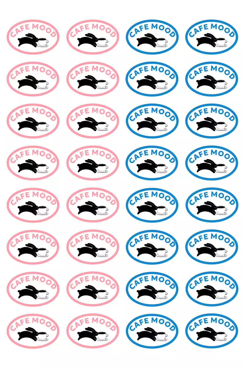 파랑 심플 카페 스티커