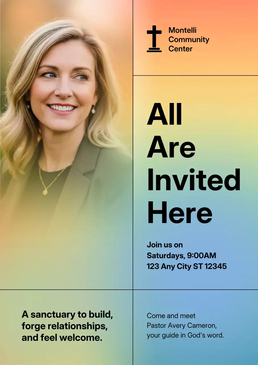 Rainbow Modern Community Invitation Poster
