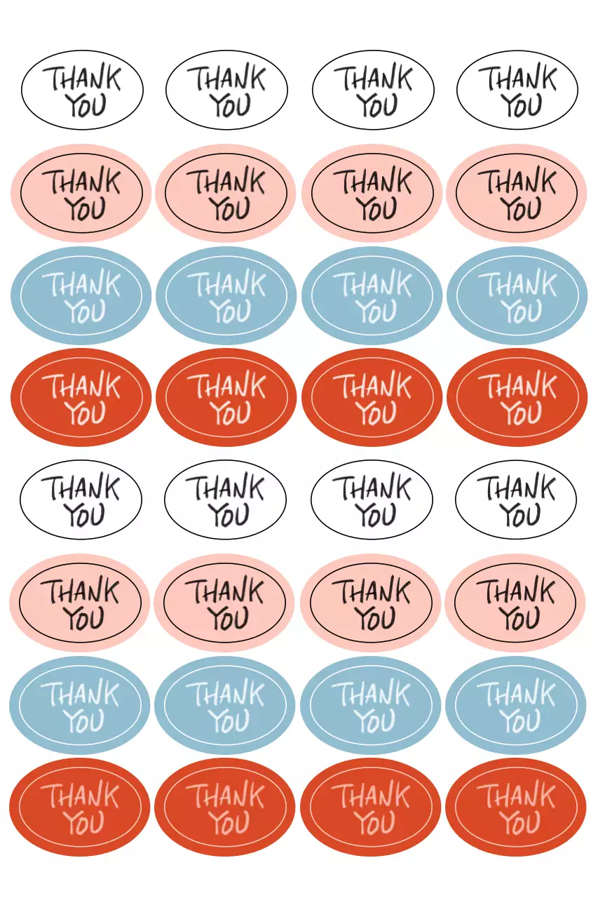 핑크 심플 감사 스티커