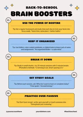 Beige Modern Study Tips Poster