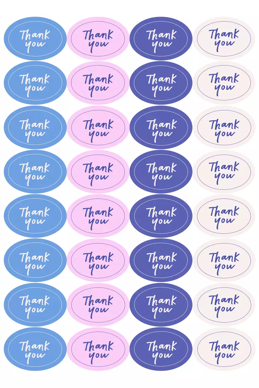 하늘색 심플 감사 스티커