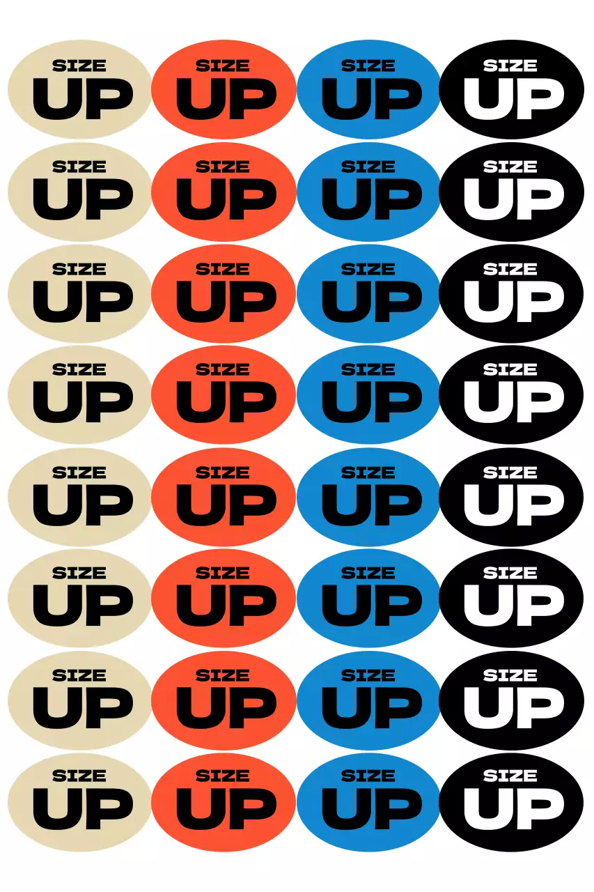 베이지 팝아트 제품 홍보 스티커