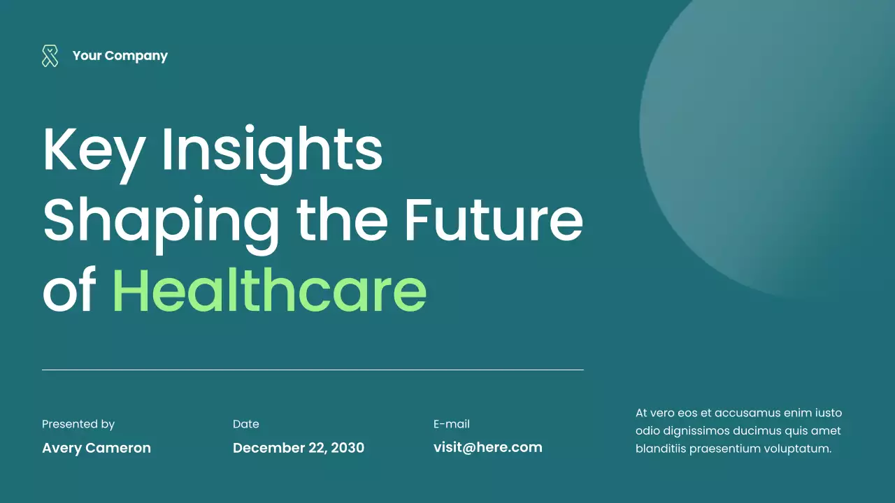 teal modern healthcare presentation