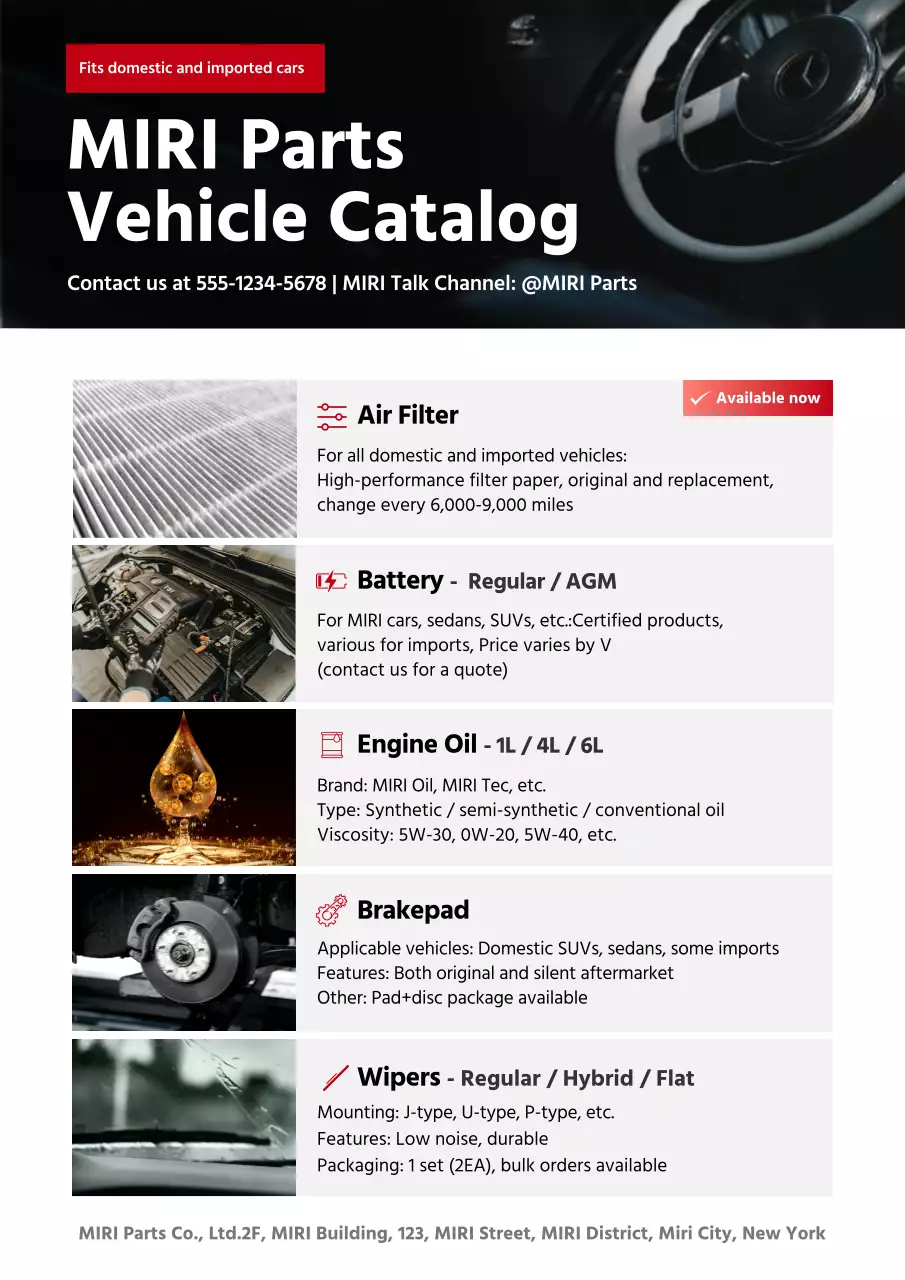 black modern vehicle catalog