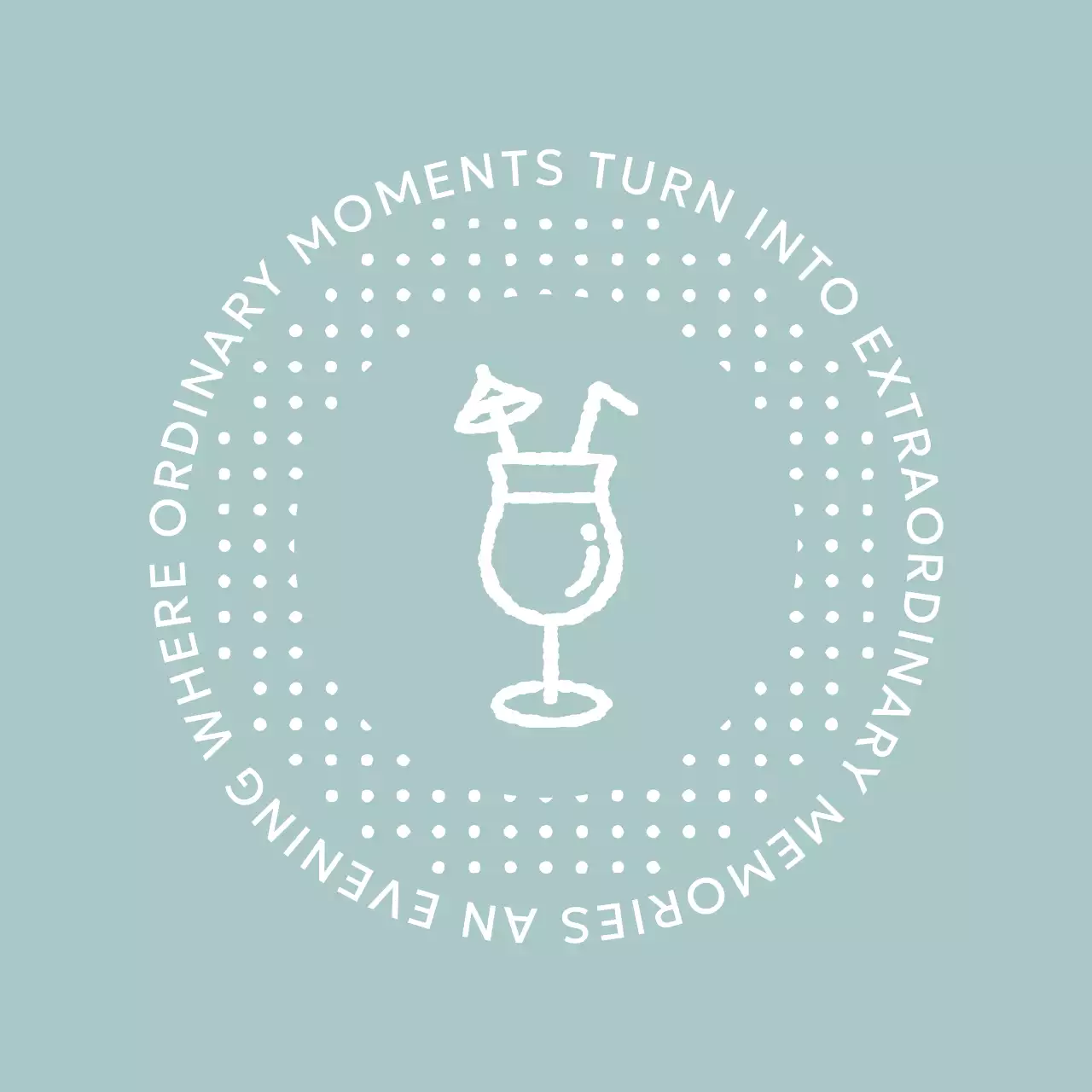 水色 シンプル ドリンク ロゴ 杯イラスト