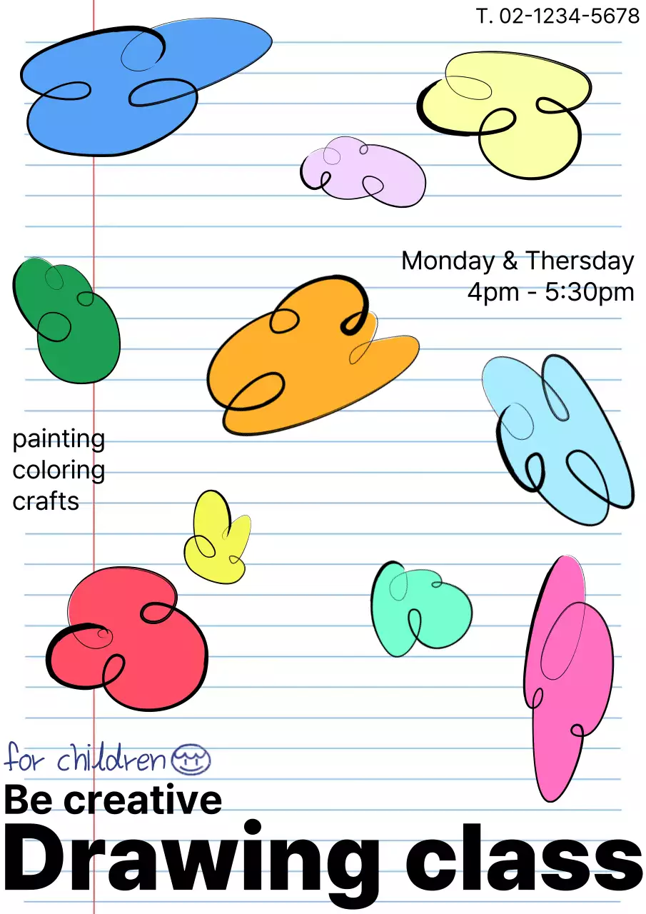 하늘색 아기자기한 미술 교육