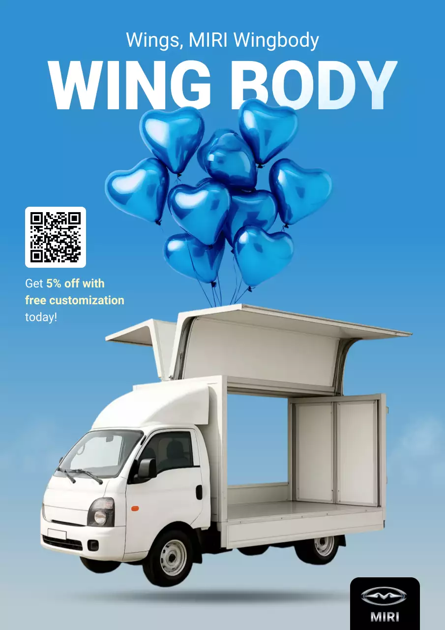 promosi truk modern biru