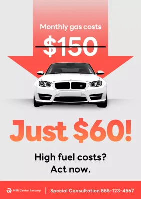 Promosi iklan mobil modern berwarna putih