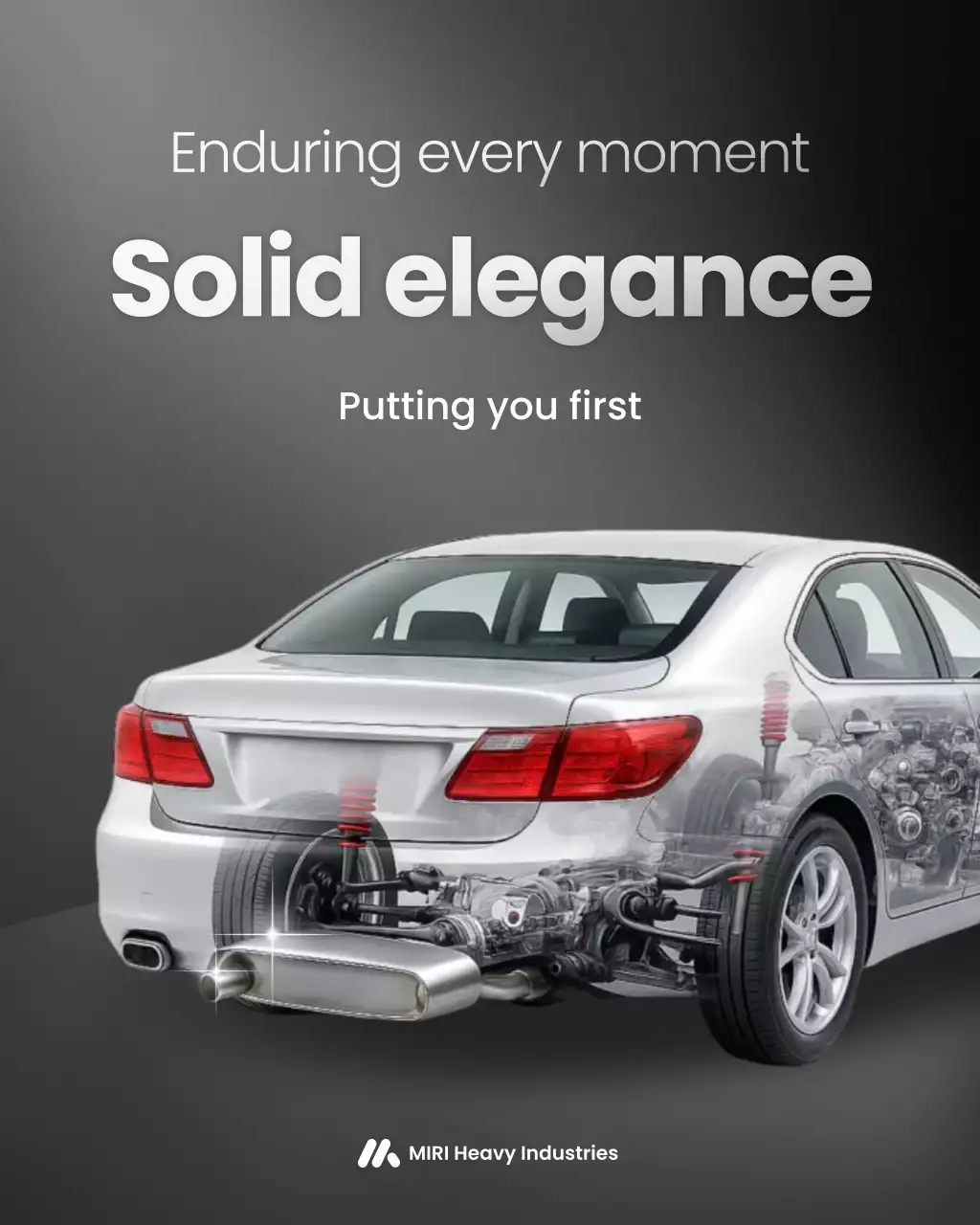 iklan otomotif modern berwarna abu-abu