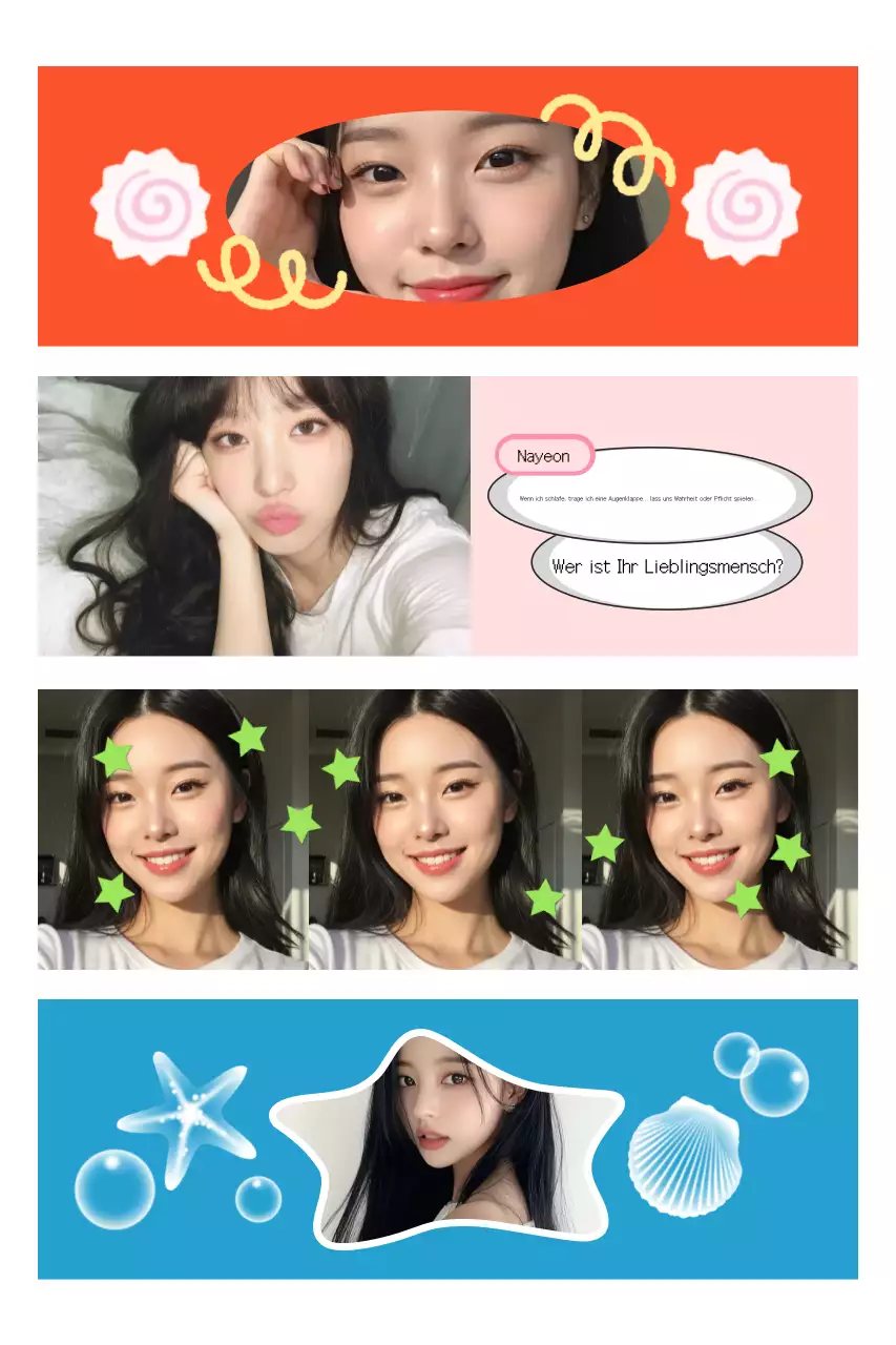 Orange süßes Cartoon-Leben 4-Schnitt