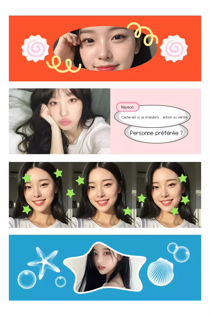 Orange Cute Cartoon Life 4-Cut