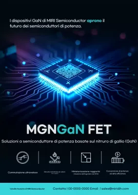 Pubblicità di tecnologia moderna blu