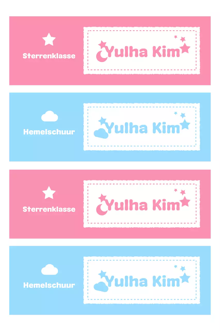 Roze schattige kleuterstickers