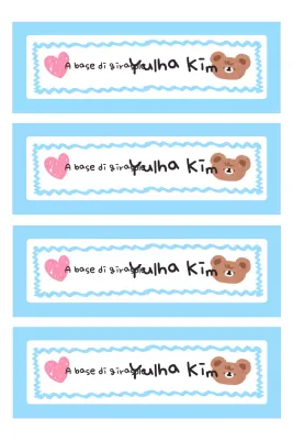 Adesivi carini per cancelleria color azzurro cielo