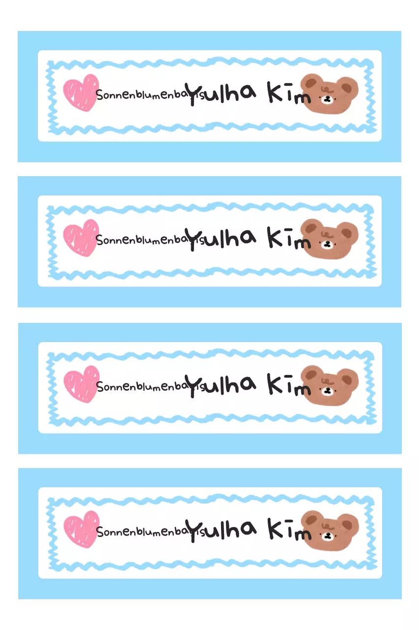 Himmelblaue süße Briefpapieraufkleber