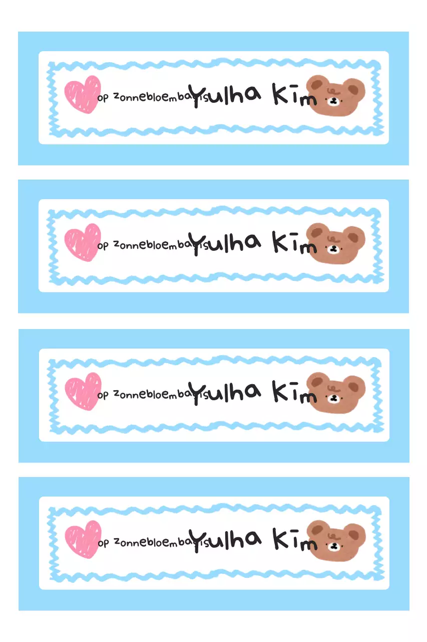 Hemelsblauwe schattige stickers voor op kantoor