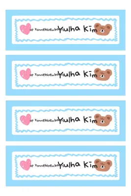 Hemelsblauwe schattige stickers voor op kantoor