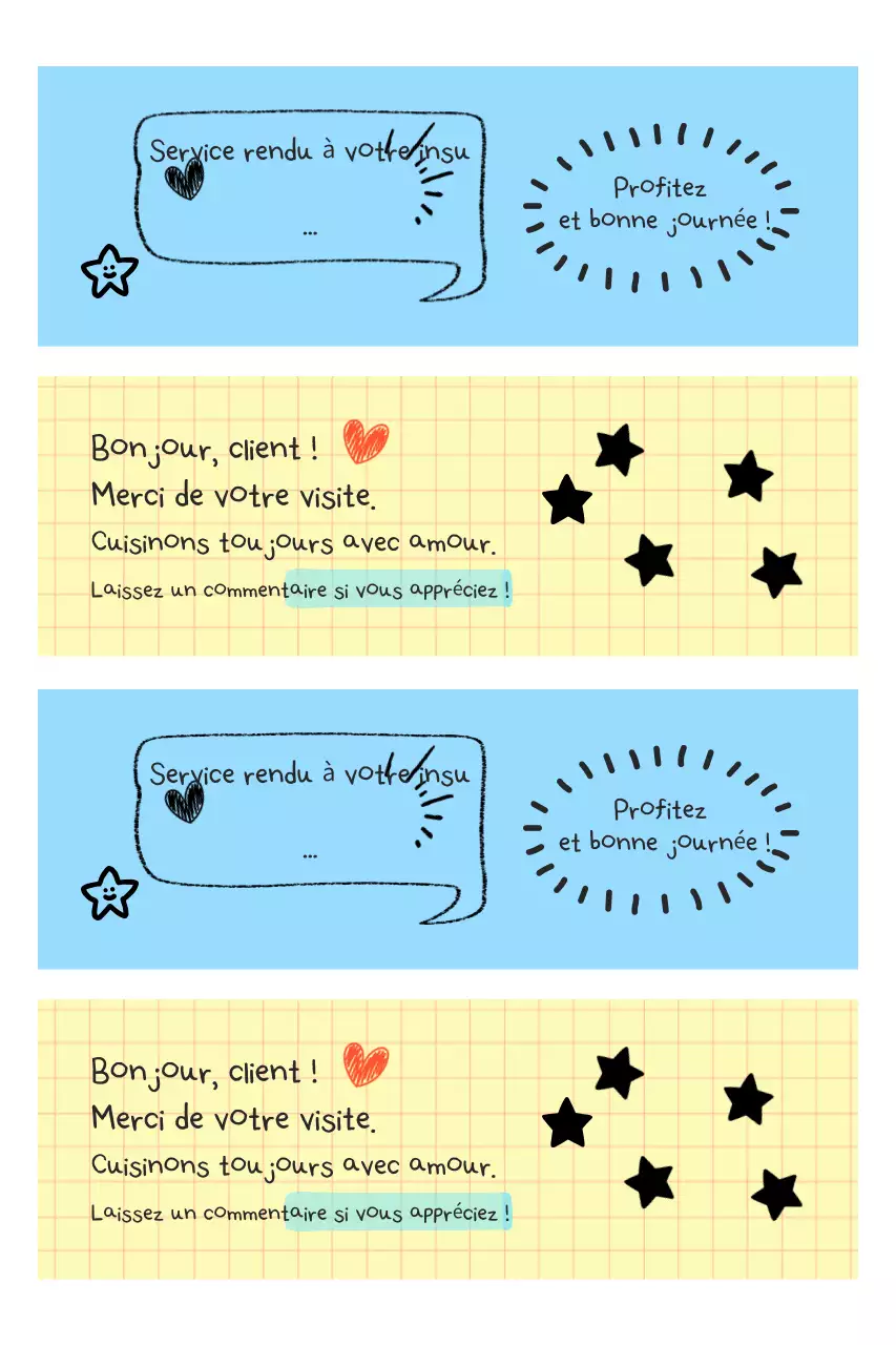 Guide du service client mignon bleu ciel