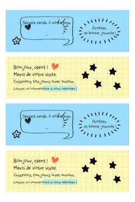 Guide du service client mignon bleu ciel