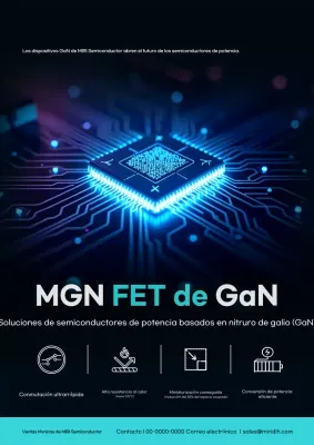 Anuncio de tecnología moderna azul