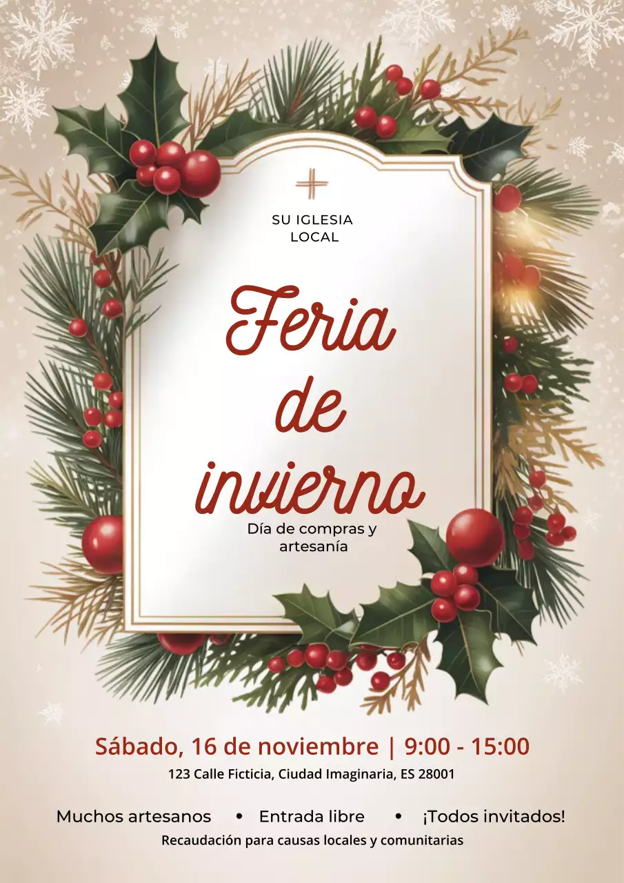 Cartel de anuncio de la Feria de Artesanía de Invierno