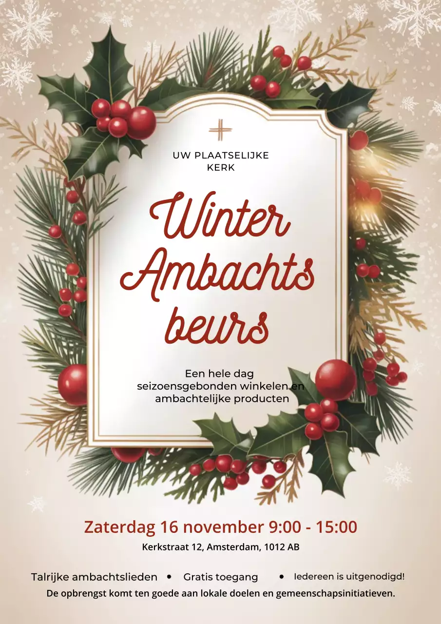 Poster voor aankondiging Winter Artisan Fair