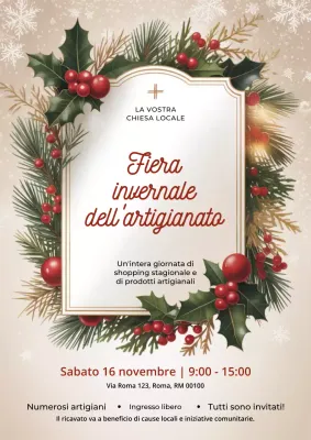 Manifesto dell'annuncio della fiera artigianale invernale