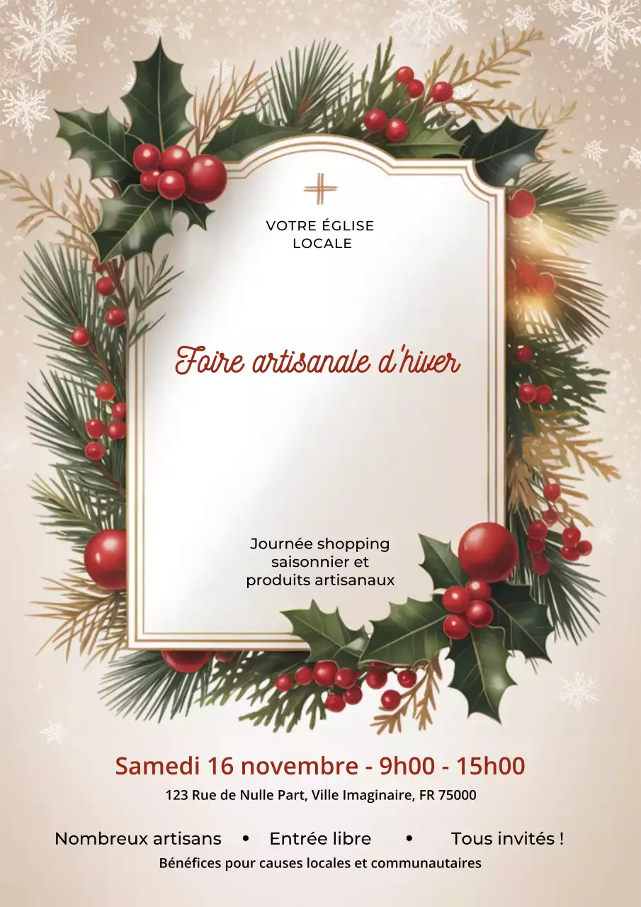 Affiche d'annonce de la foire artisanale d'hiver